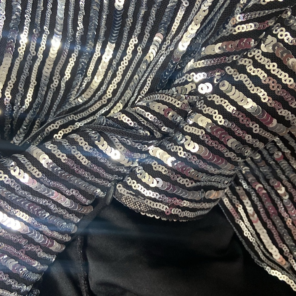 🪩ZARA Silver SEQUIN  Halter Top - Picture 7 of 8